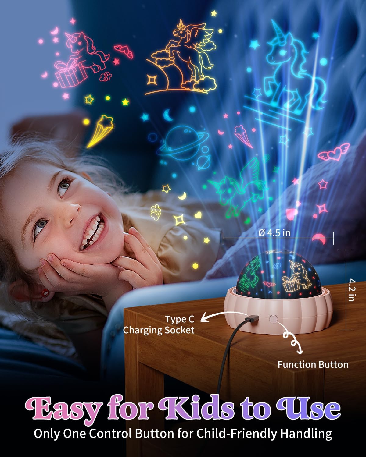 Kids Star Projector Night Light