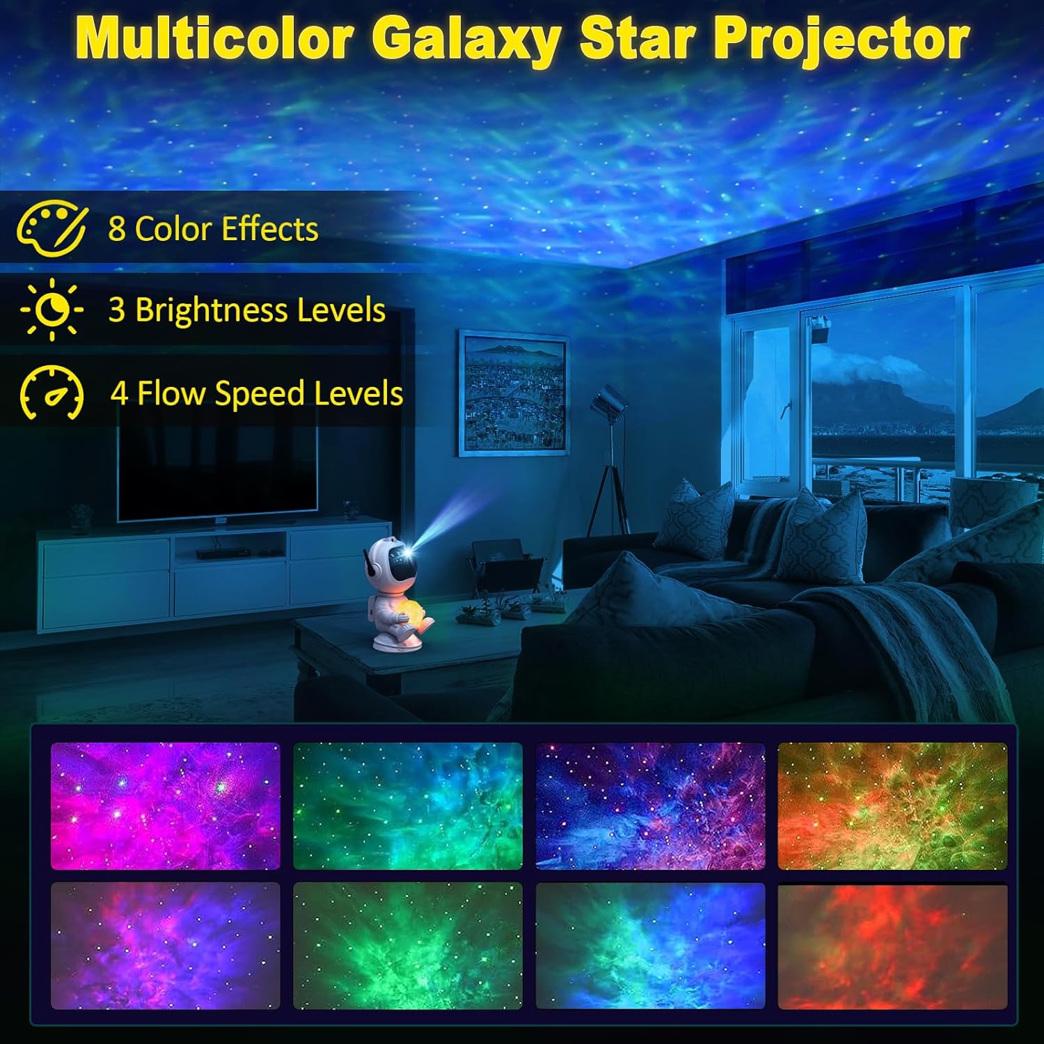 Astronaut Galaxy Projector with Moon Lamp