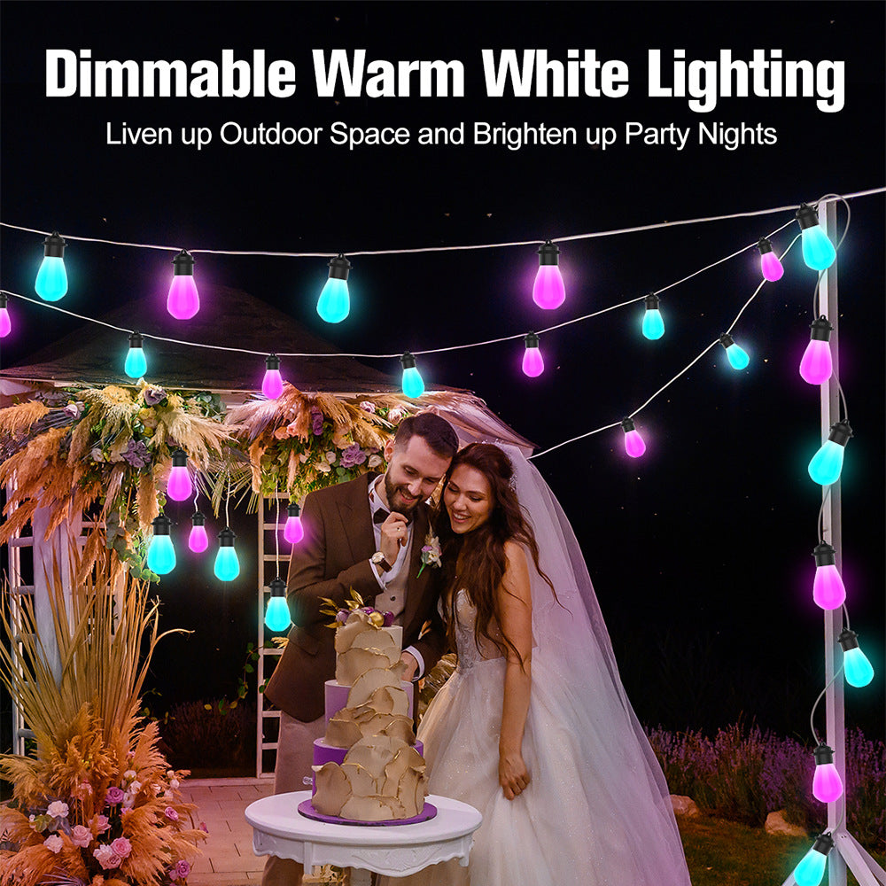 Smart Outdoor String Lights with 20 RGBIC LED Bulbs